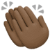 👏🏿 clapping hands: dark skin tone display on Facebook